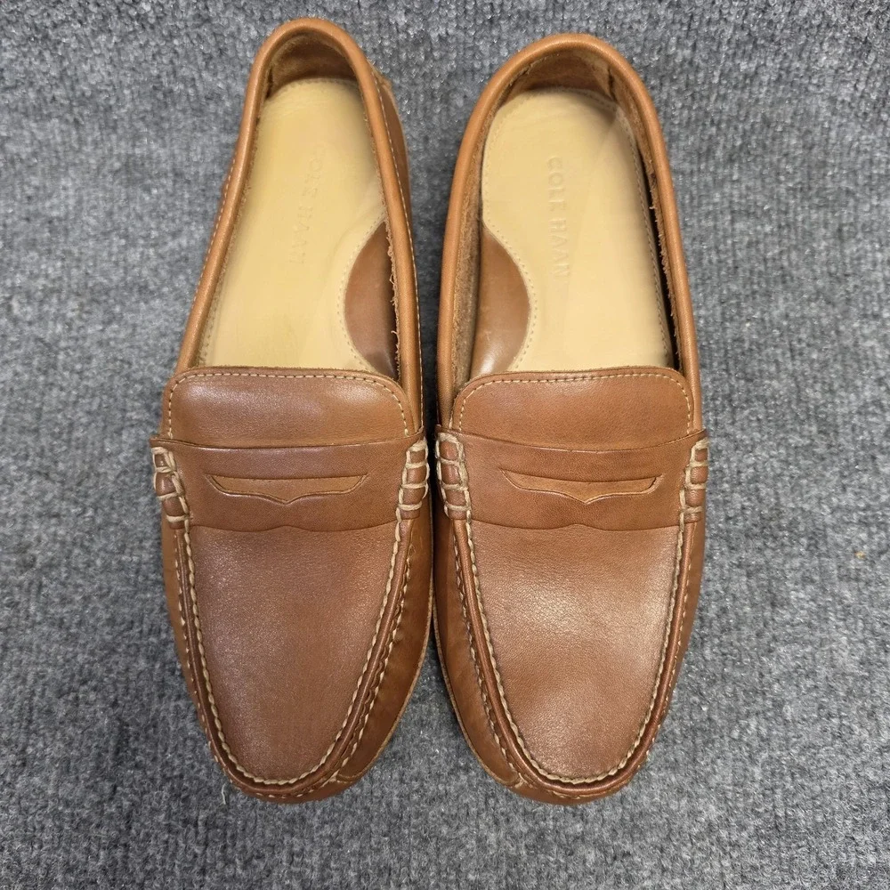 Cole Haan Grant Canoe Penny Loafers Mens 8.5M Brown Leather Driving Shoes C12134